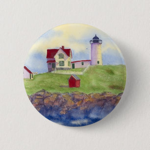 Nubble Light House York Maine Button