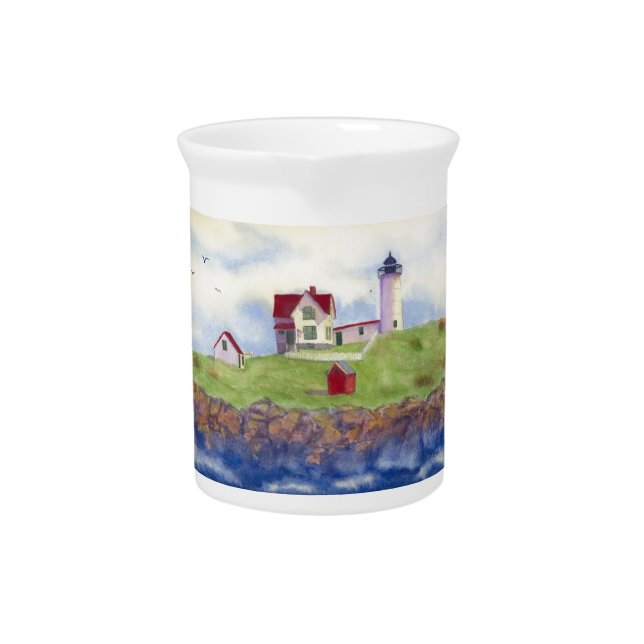 Nubble Light House York Maine Pitcher (Front)