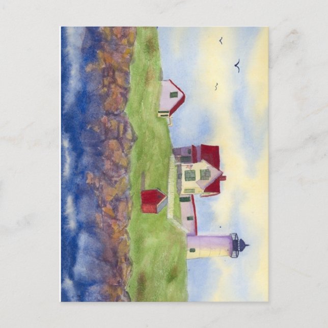 Nubble Light House York Maine Postcard (Front)