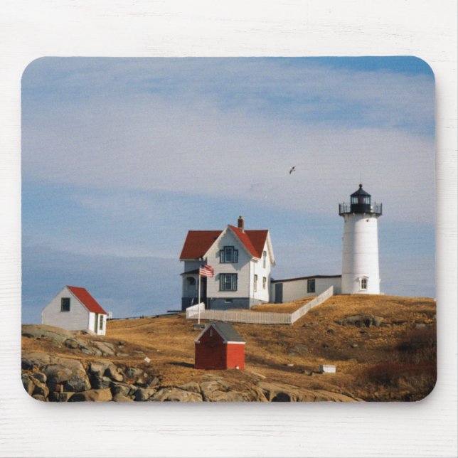 Nubble Light Lighthouse Cape Neddick Maine Mouse Pad (Front)