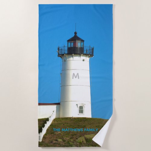 Nubble Light Maine Lighthouse Beach Towel