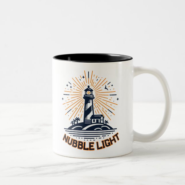 Nubble Light Maine Sunrise Two-Tone Coffee Mug (Right)
