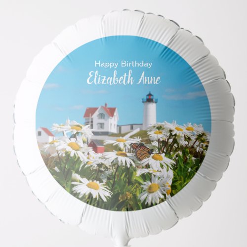 Nubble Light Summer Daisy Maine Lighthouse Balloon