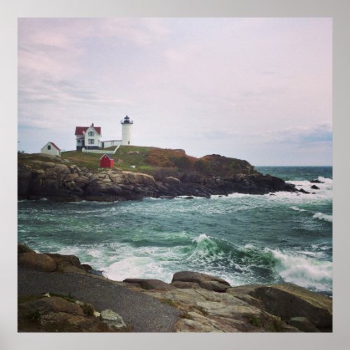 Nubble Light _ York Maine 24 x 24 Poster Print