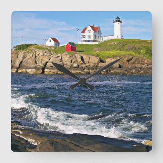 Nubble Lighthouse, Cape Neddick Maine Square Wall Clock