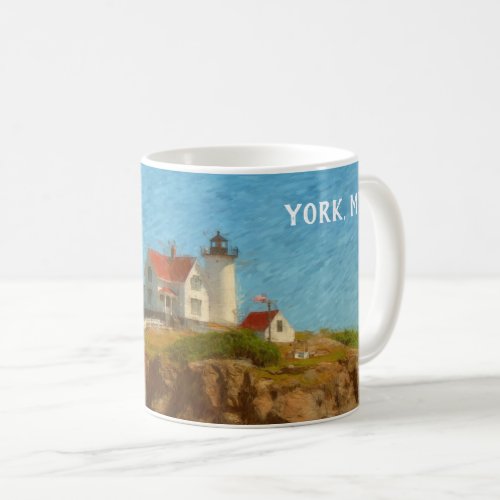 Nubble Lighthouse Customizable Coffee Mug
