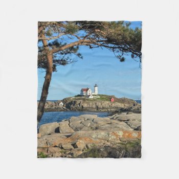 Nubble Lighthouse Fleece Blanket by pmcustomgifts at Zazzle