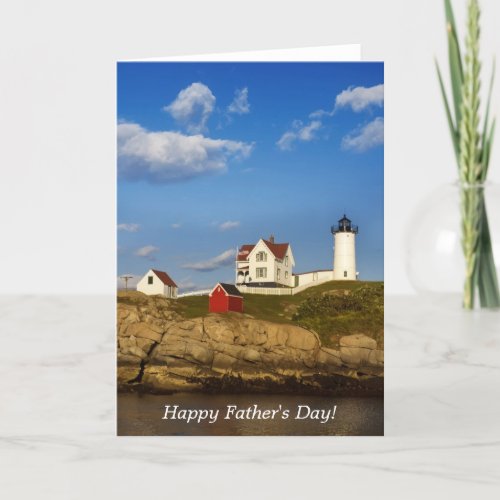 Nubble Lighthouse Happy Fathers Day Card