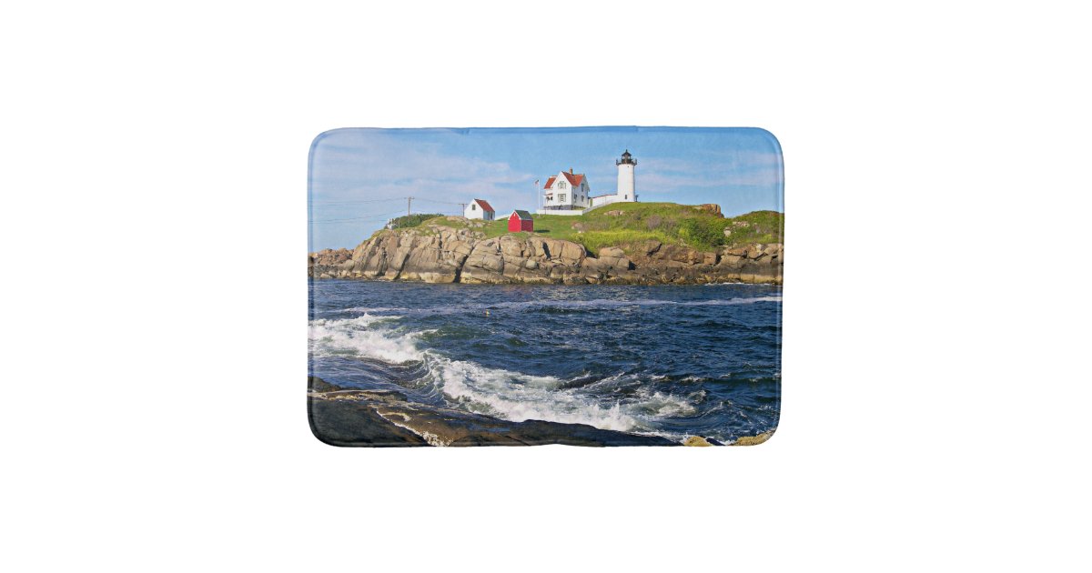 Nubble Lighthouse Large Bath Mat | Zazzle