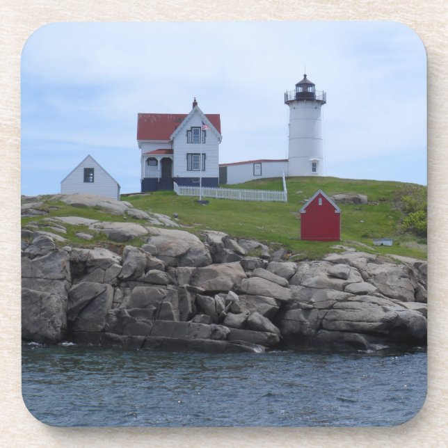 Nubble Lighthouse - Maine Beverage Coaster (Front)