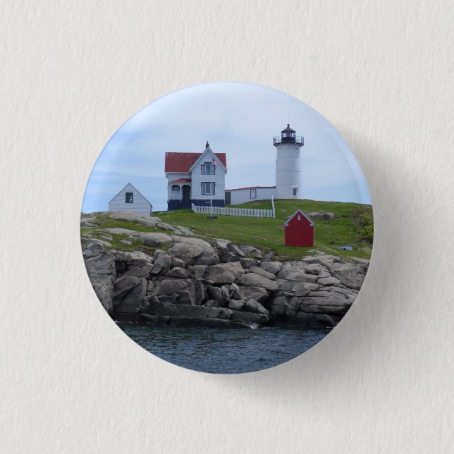 Nubble Lighthouse - Maine Button (Front)
