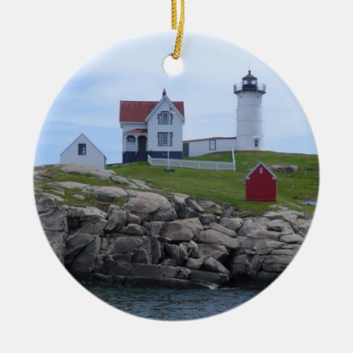 Nubble Lighthouse _ Maine Ceramic Ornament