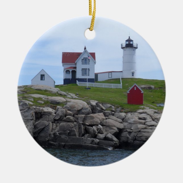 Nubble Lighthouse - Maine Ceramic Ornament (Front)