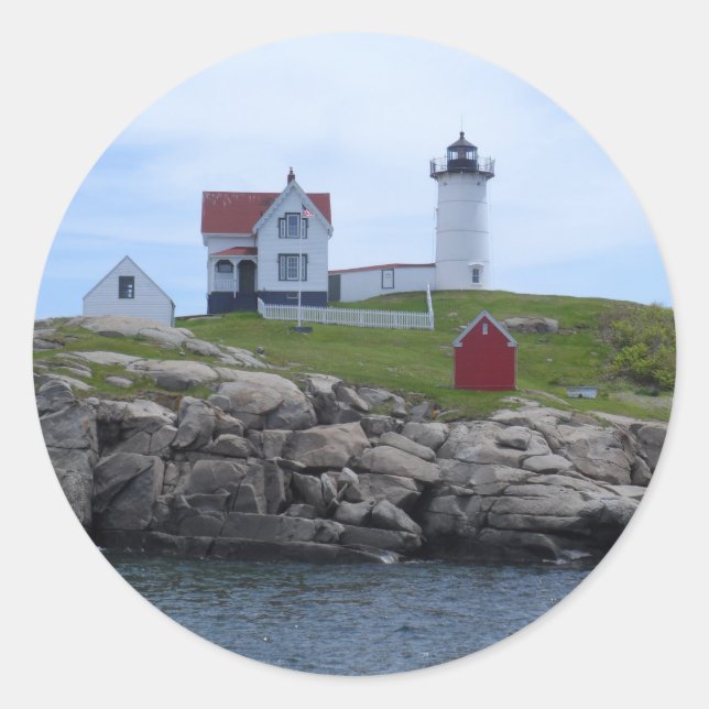 Nubble Lighthouse - Maine Classic Round Sticker (Front)