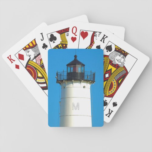 Nubble Lighthouse Maine Monogram Playing Cards