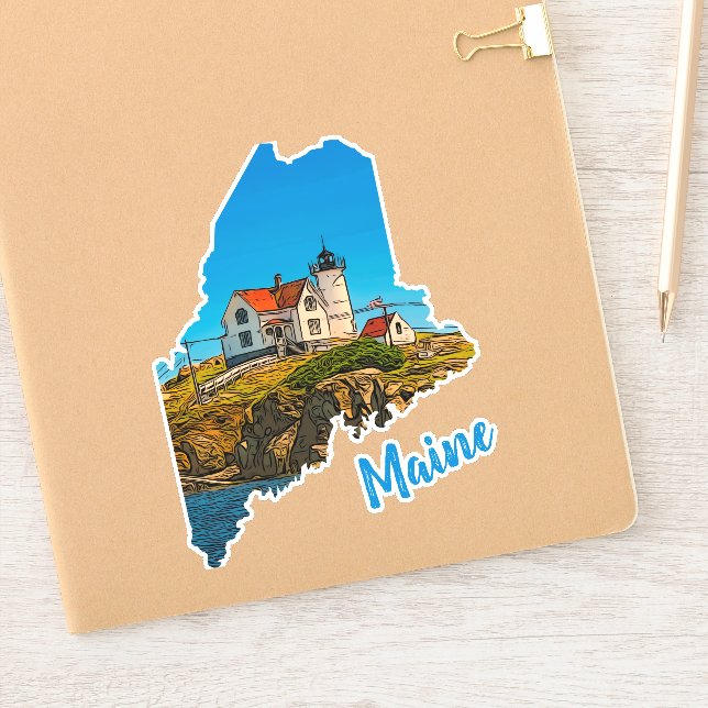 Nubble Lighthouse Maine Nautical Sticker (Notebook)