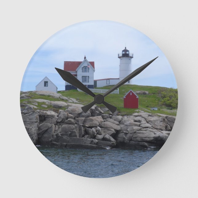 Nubble Lighthouse - Maine Round Clock (Front)