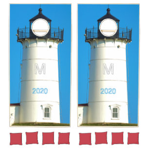 Nubble Lighthouse Monogram Cornhole Set