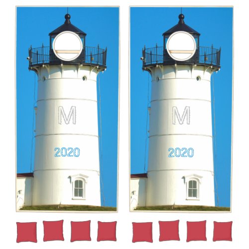 Nubble Lighthouse Monogram Cornhole Set