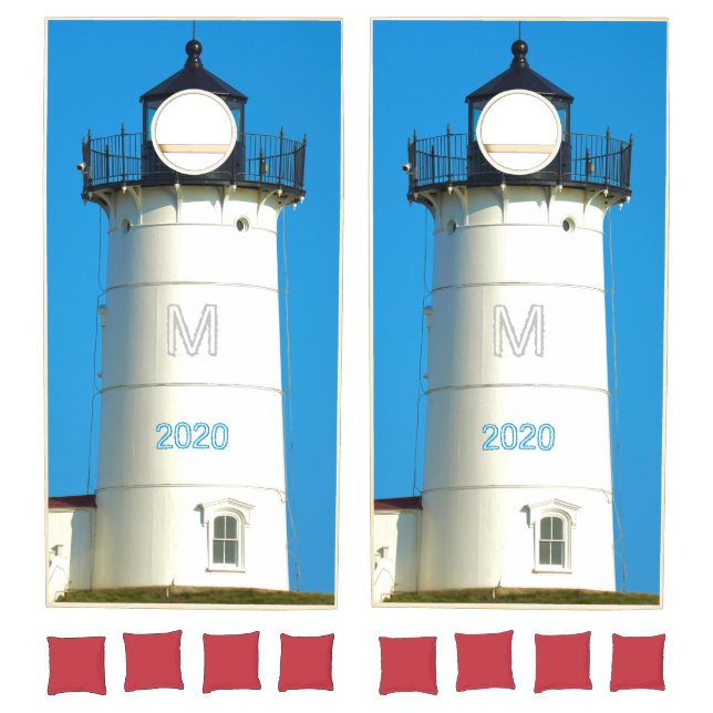 Nubble Lighthouse Monogram Cornhole Set (Set)