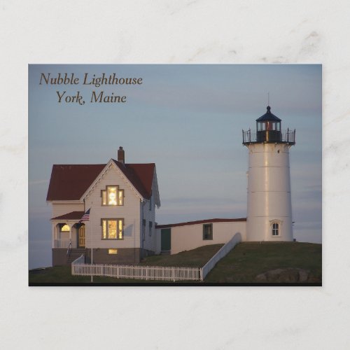 Nubble Lighthouse York Maine Postcard