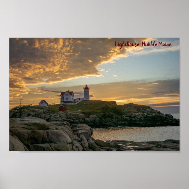 Nubble Maine ,Lighthouse Poster (Front)