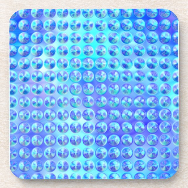 Nubby Blue Glass Drink Coaster (Front)