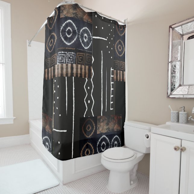Nubian • Afrocentric Shower Curtain (In Situ)