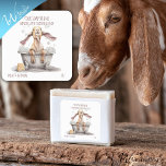 Nubian  Baby Goat in a Bubble Bath Handmade Soap Square Sticker
