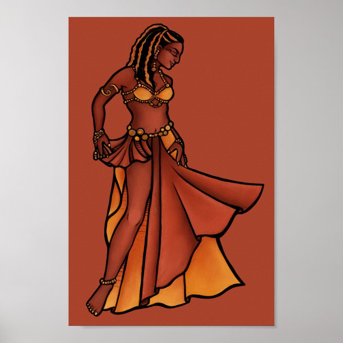 Nubian Belly Dancer Goddess Poster 