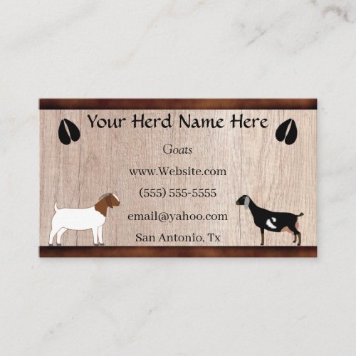 Nubian  Boer Goat Business Card
