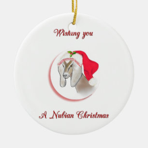 Nubian Christmas Goat Ornament