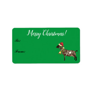 Nubian Dairy Goat Christmas Gift Tag