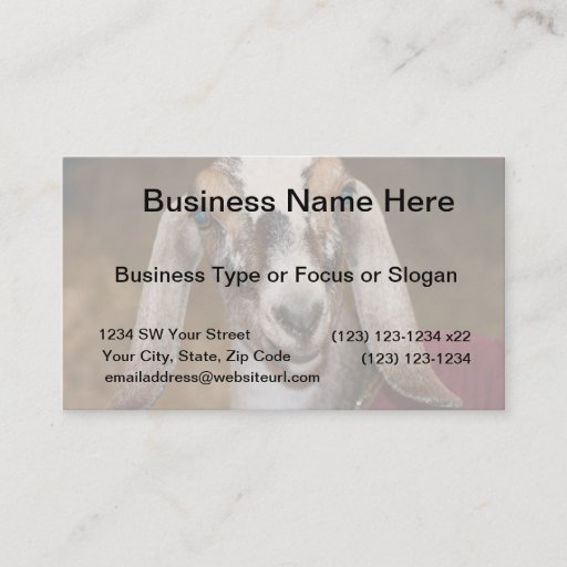 Customizable Nubian Dairy Goat Doe White Stripe Caprine Business Card