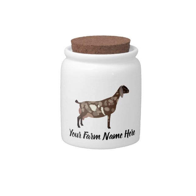 Nubian Dairy Goat Farm Candy Jar (Front)