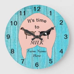Nubian Dairy Goat Farm Udder Large Clock