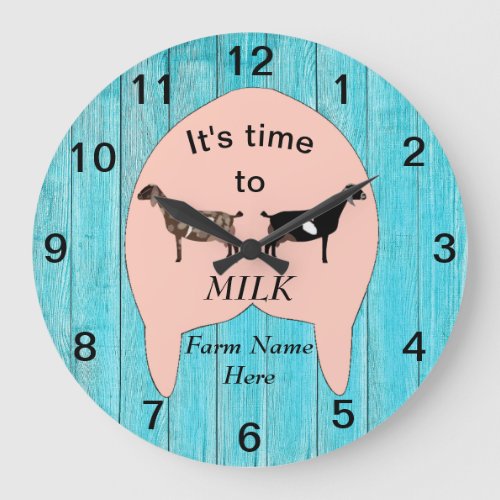 Nubian Dairy Goat Farm Udder Large Clock