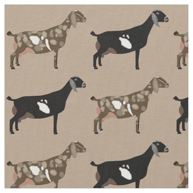 Nubian Dairy Goats on Tan Fabric (Close Up)