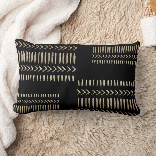  Nubian Geometric Kuba Cloth Prints  Lumbar Pillow (Blanket)