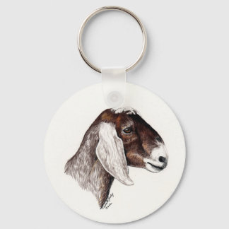 "Nubian Goat" Animal Art Keychain