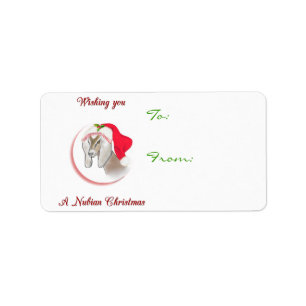 Nubian Goat Christmas Gift Tag