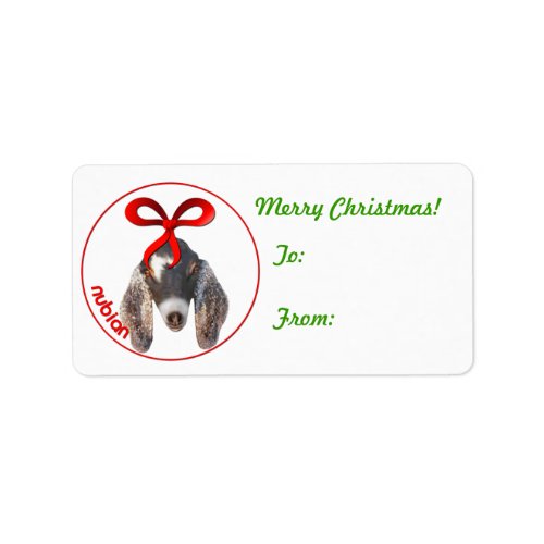 Nubian Goat Christmas Gift Tag Sticker