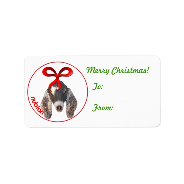 Nubian Goat Christmas Gift Tag Sticker (Front)