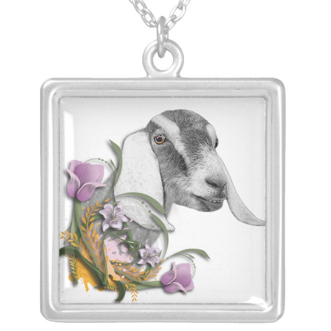 Nubian Goat Floral  Necklace (Front)