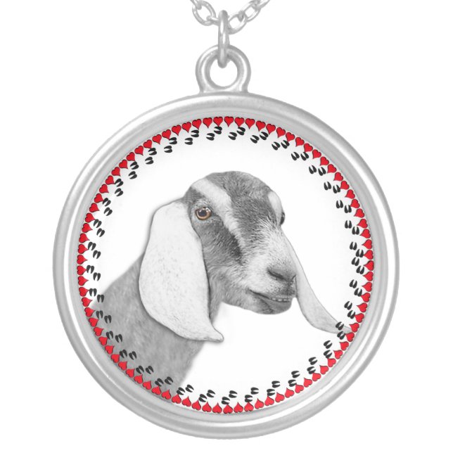 Nubian Goat  Hearts and Hooves Necklace (Front)