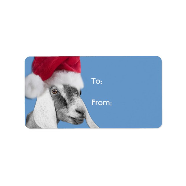 Nubian Goat  Santa Goat Christmas Gift Tag (Front)