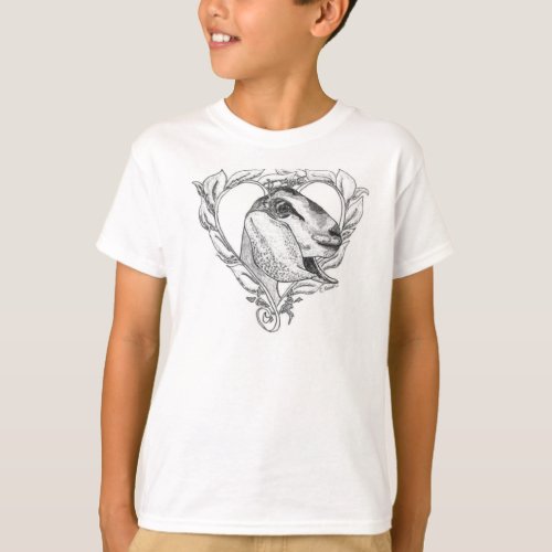 Nubian Head in Heart T_Shirt