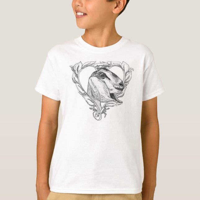 Nubian Head in Heart T-Shirt (Front)