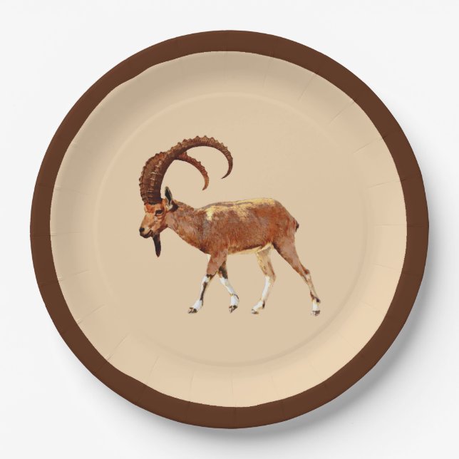 Nubian Ibex - Ein Gedi Paper Plates (Front)
