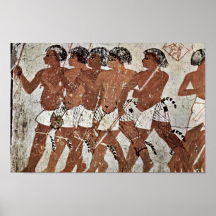 Nubian Mercenaries By Maler Der Grabkammer Des Zen Poster